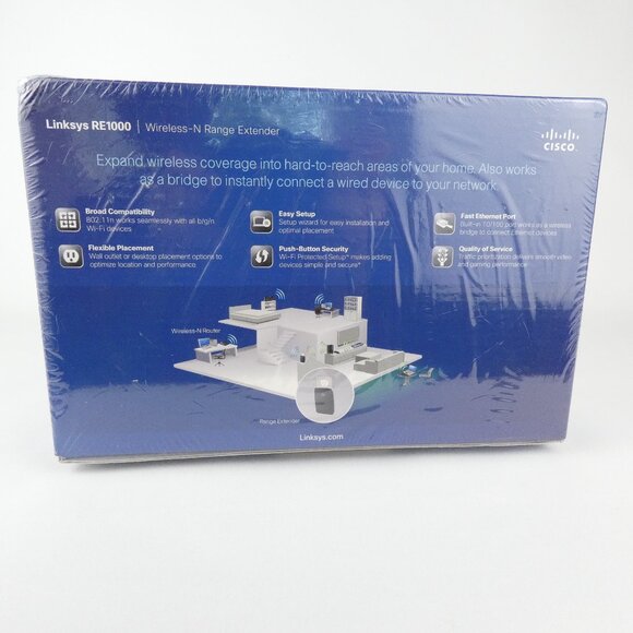 Cisco Linksys RE1000 Wireless N Range Extender Black 802.11n NEW / SEALED - Picture 5 of 13